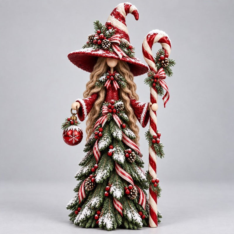 Whimsical Christmas Witch Figurine