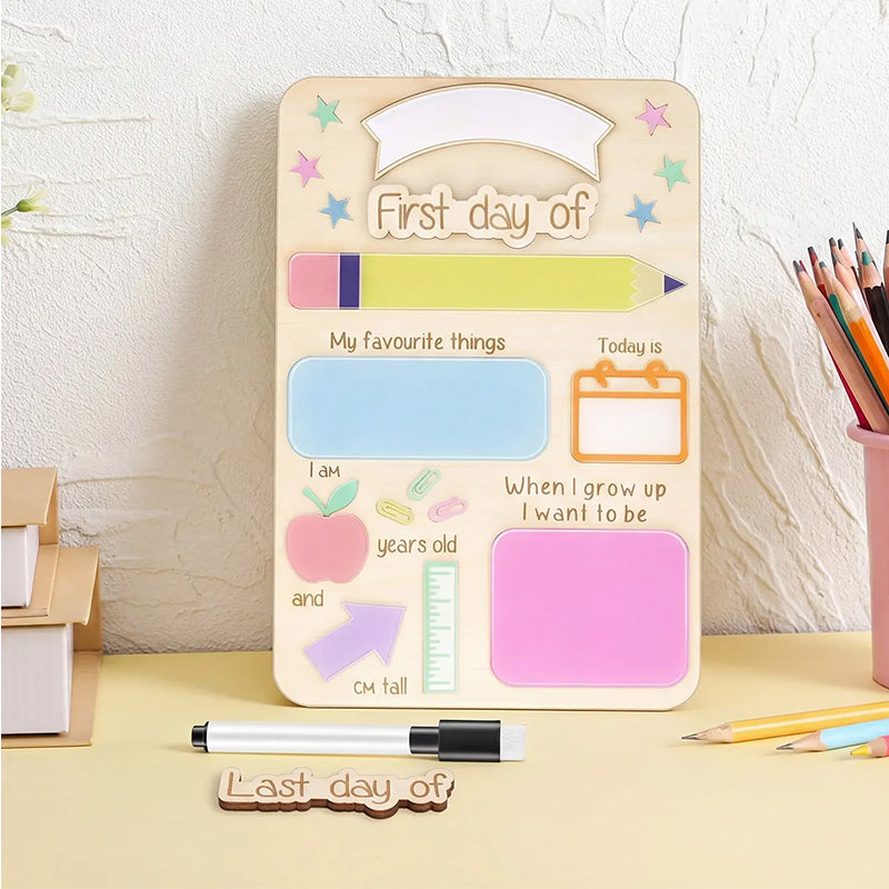 First Day of School Sign & Last Day of School Board - Reusable Photo Prop for Kids