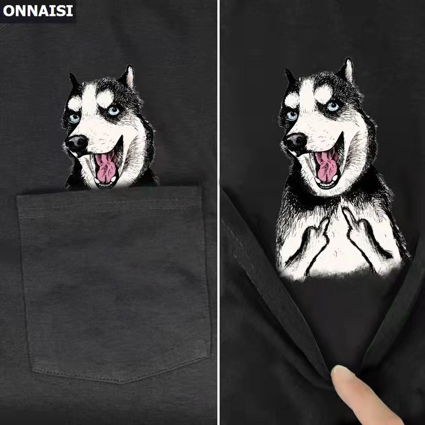 😾🖕Pocket Middle Finger Cat T-Shirt