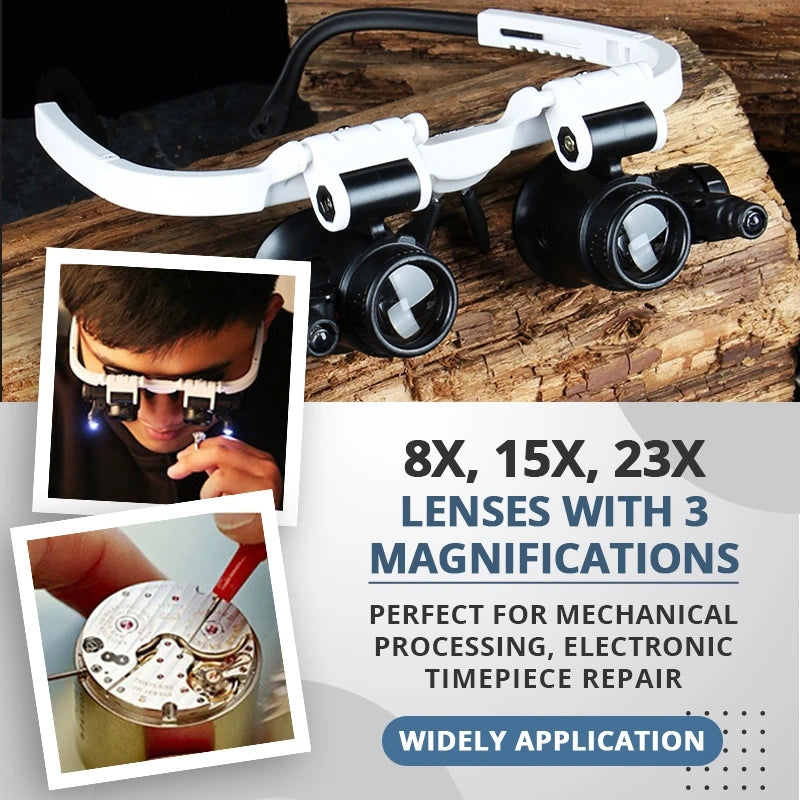 ⚡️Last day - 49% OFF⚡️LED Glasses Magnifier 8x 15x 23x