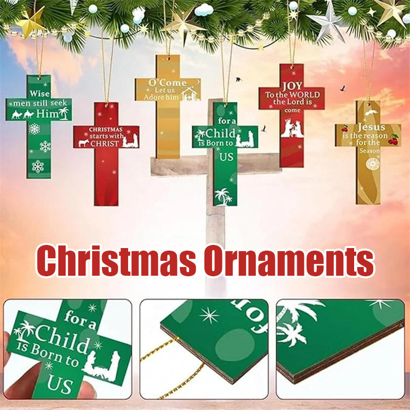 🌲🌲Hanging Wooden Cross Decoration