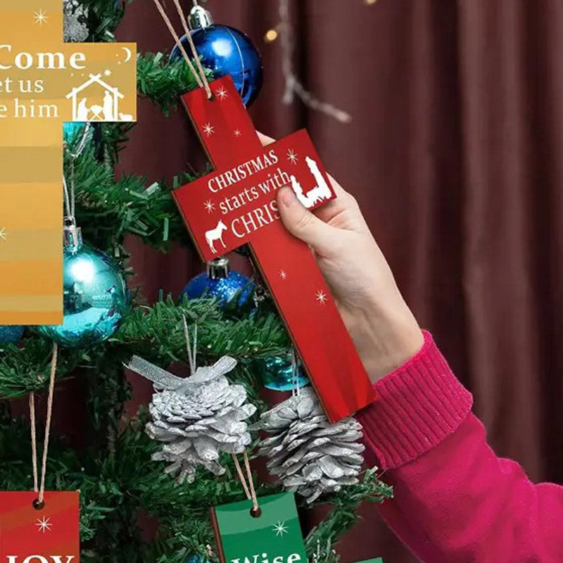 🌲🌲Hanging Wooden Cross Decoration