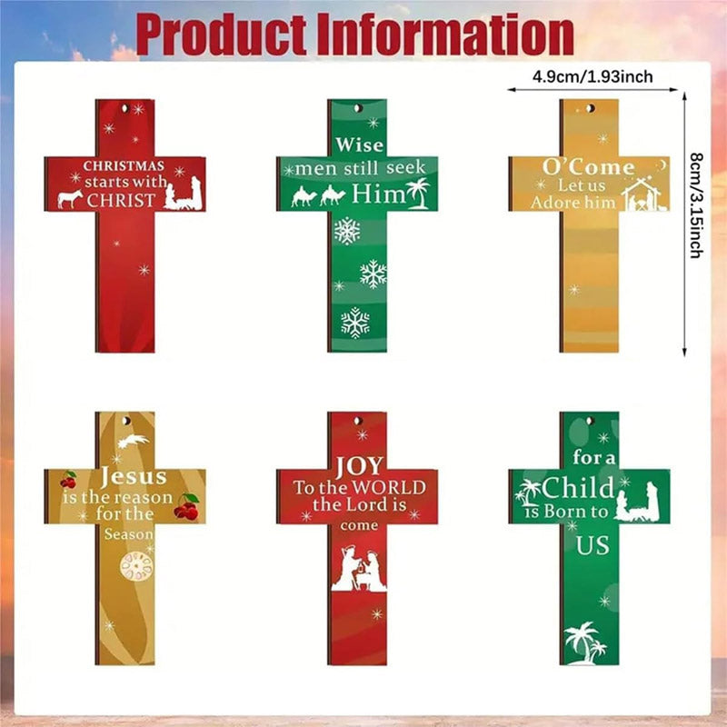 🌲🌲Hanging Wooden Cross Decoration