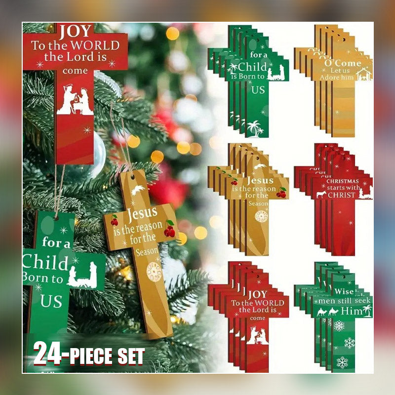 🌲🌲Hanging Wooden Cross Decoration