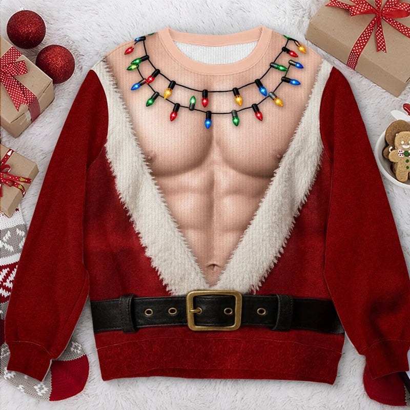 Funny Christmas Santa Shirt โ Hilarious Ugly Christmas Sweater for Men