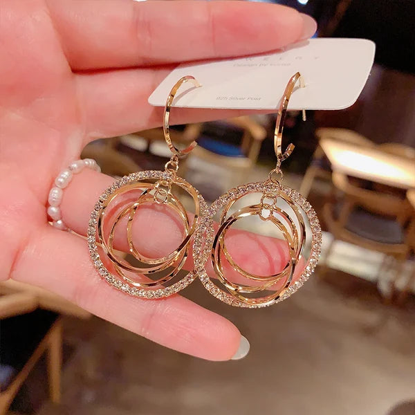 🎄Christmas Promotion-40% OFF🎄Geometric Multi-Layered Circle Flower Earrings