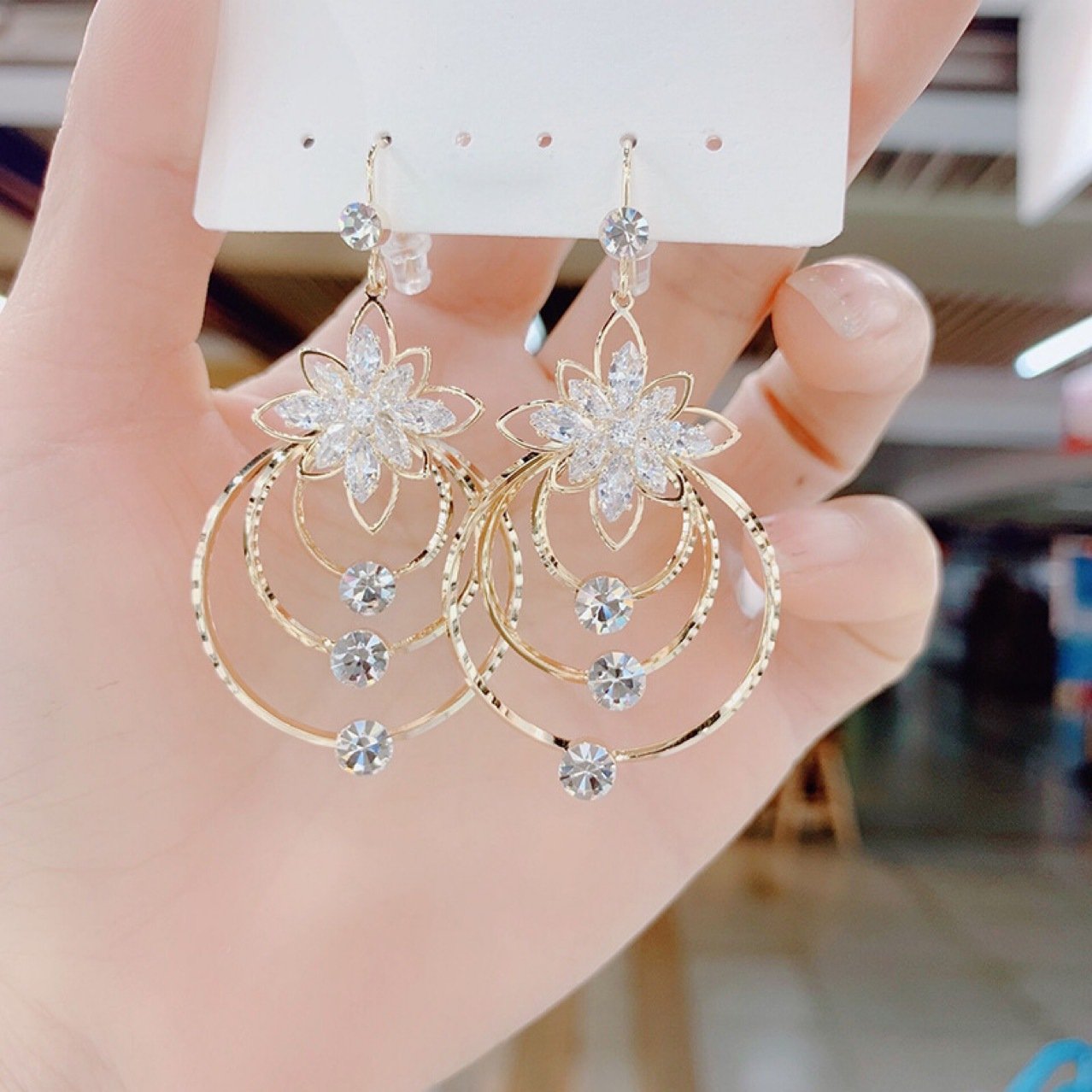 🎄Christmas Promotion-40% OFF🎄Geometric Multi-Layered Circle Flower Earrings