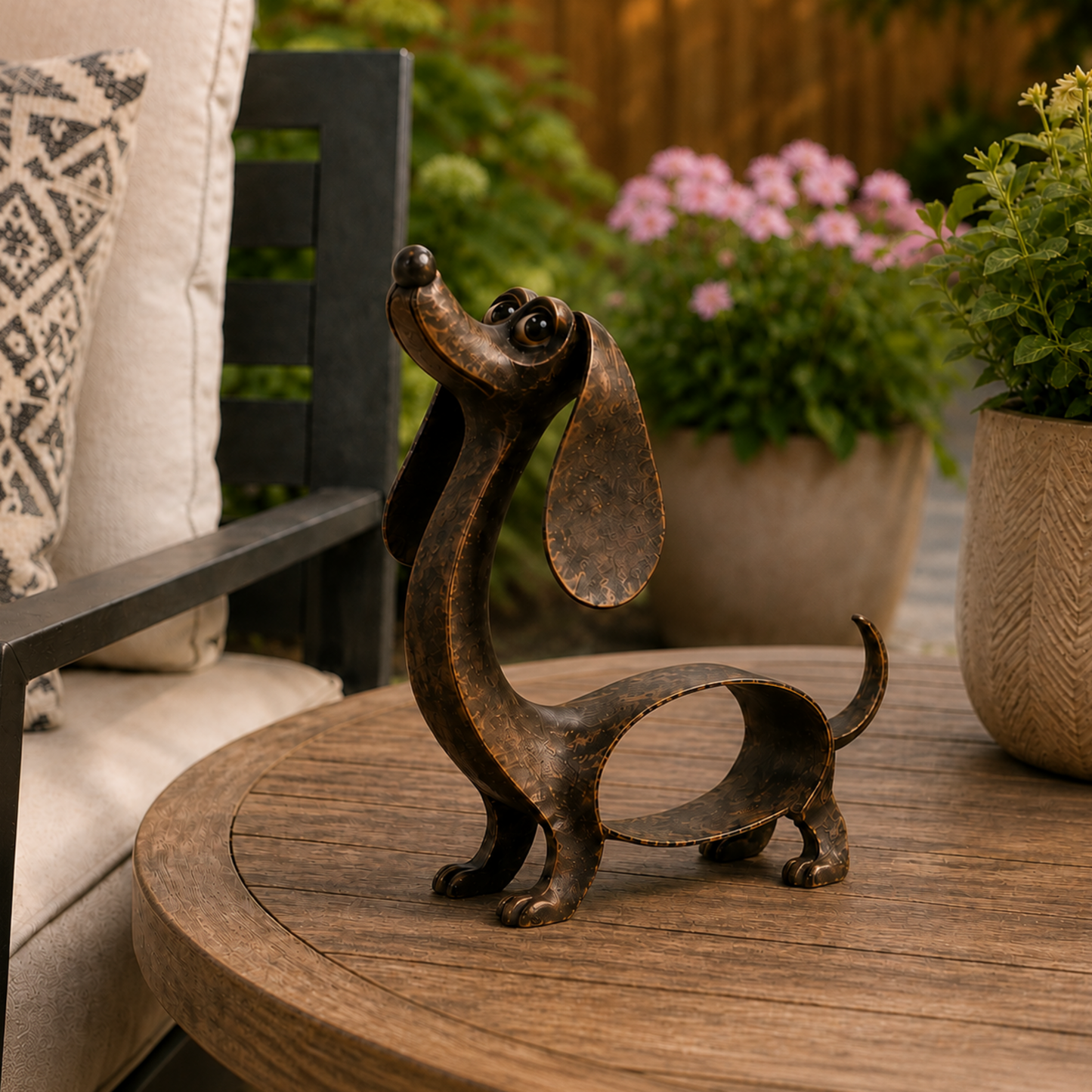 Antique Bronze Dachshund Sculpture