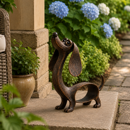 Antique Bronze Dachshund Sculpture