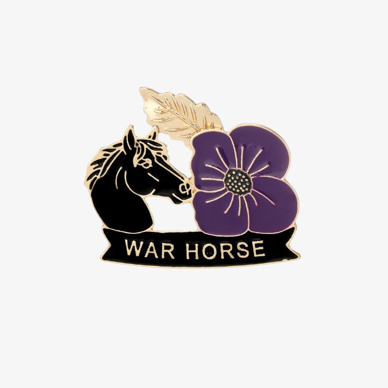 🌺Purple Poppy Horse Memorial Brooch Pin