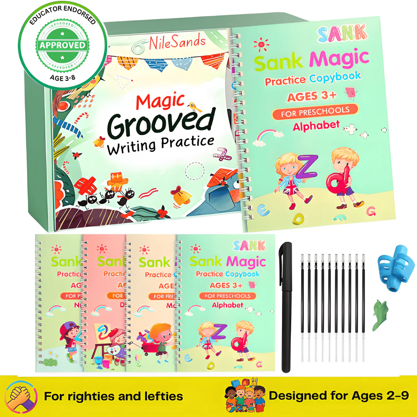 📚MagicBook | Kids Practice Copybook Set (4Pcs/Set)