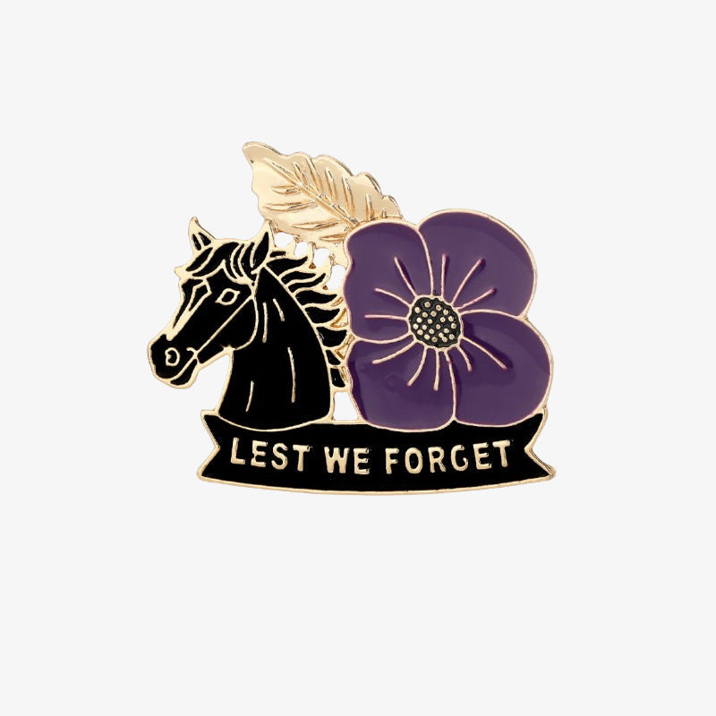 🌺Purple Poppy Horse Memorial Brooch Pin