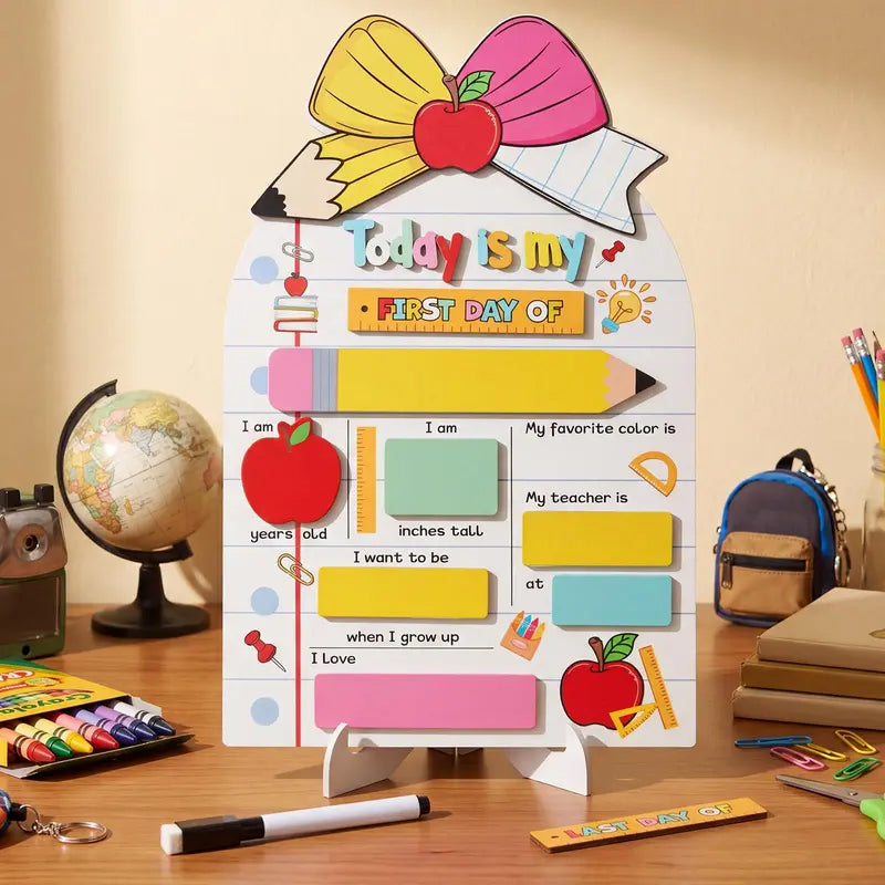 First Day of School Sign & Last Day of School Board - Reusable Photo Prop for Kids