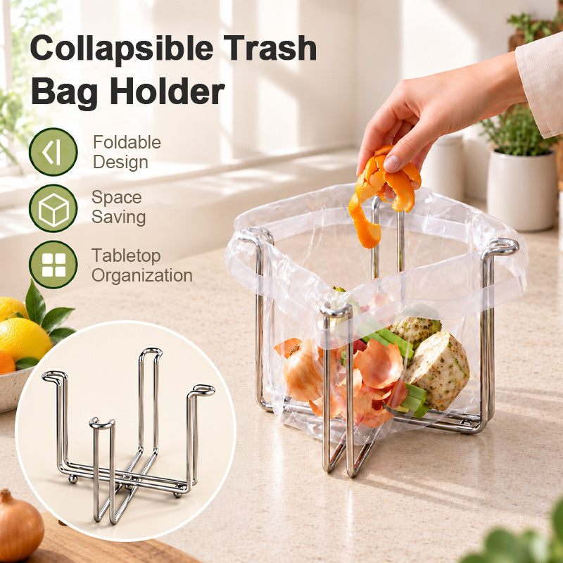 🗑️ Foldable Countertop Trash Bag Holder