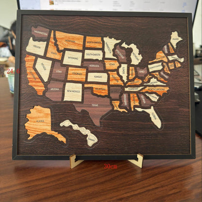 Wooden USA Travel Map Puzzle🧩A Stylish Way to Track Your Journey & Memories