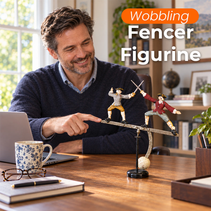 🤺 Wobbling Fencer Figurine – Kinetic Desk & Shelf Decor