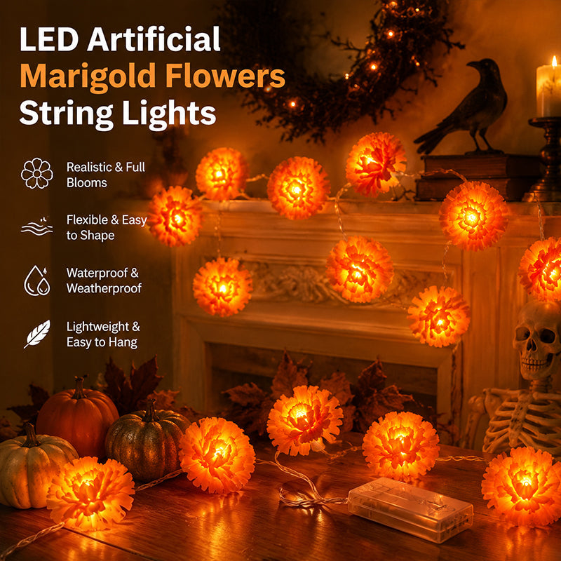 Dahlia-style LED Halloween String Lights