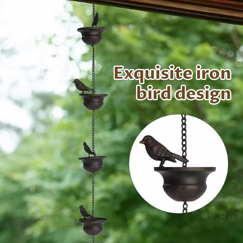 Bird wind chime rain chain