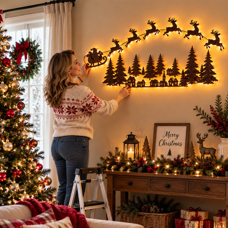 Christmas Glow Wall Silhouette Lights