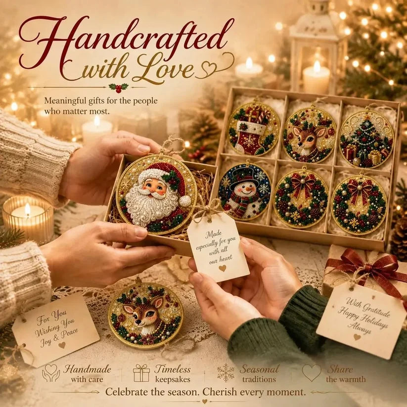 Christmas DIY Diamond Painting Ornaments Kit – Xmas Tree Hanging Craft Decoration