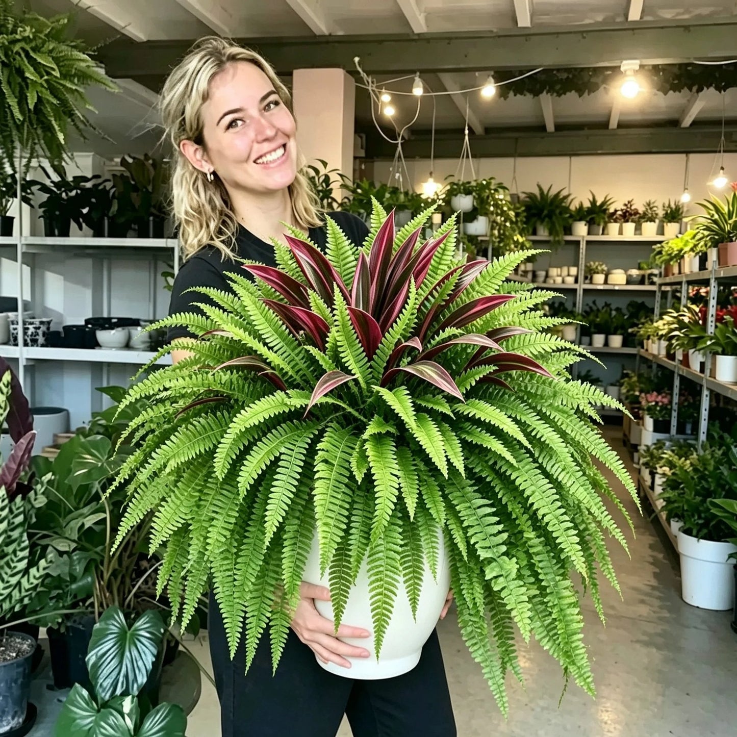 💥 Summer Special 🔥 UV-Resistant Artificial Ferns & Red Dragon Trees – Lush Greenery That Stays Fresh All Year Round!