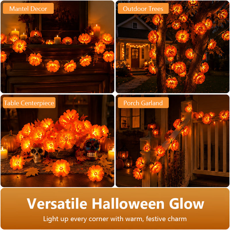 Dahlia-style LED Halloween String Lights