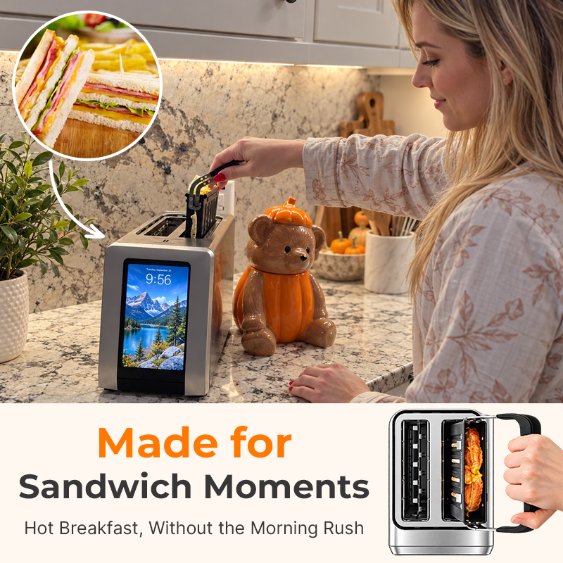 Hinged Sandwich Grill with Ridged Plates