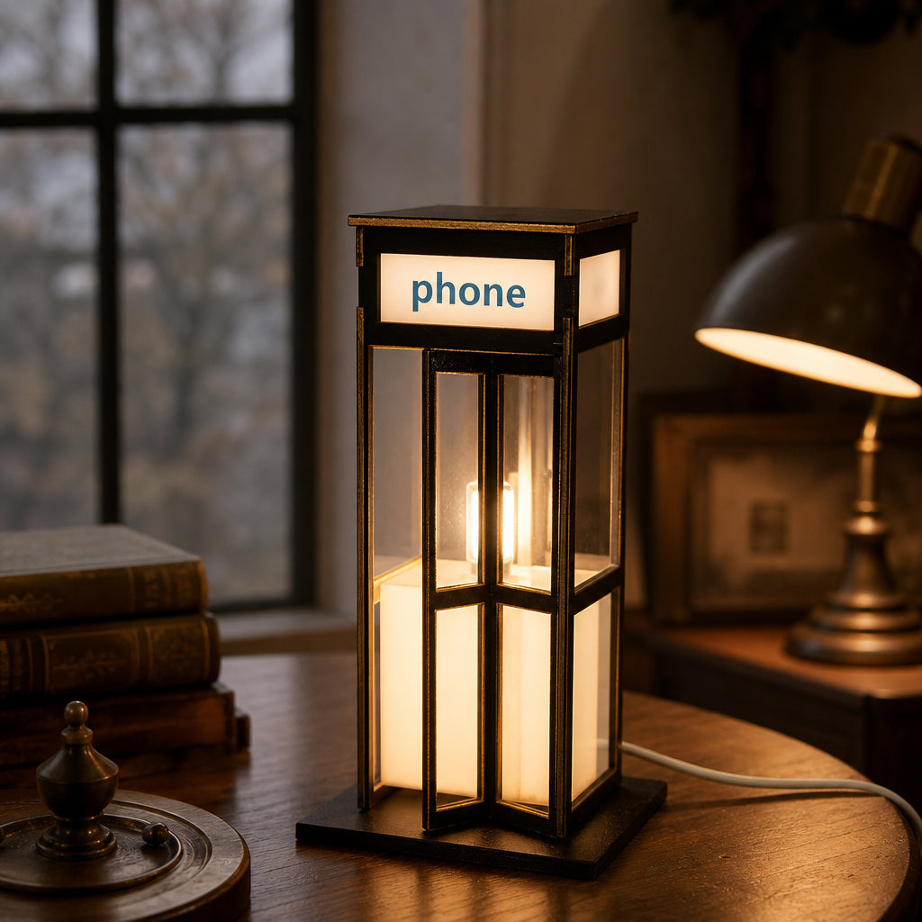 Retro Vintage Tall Phonebooth Lamp