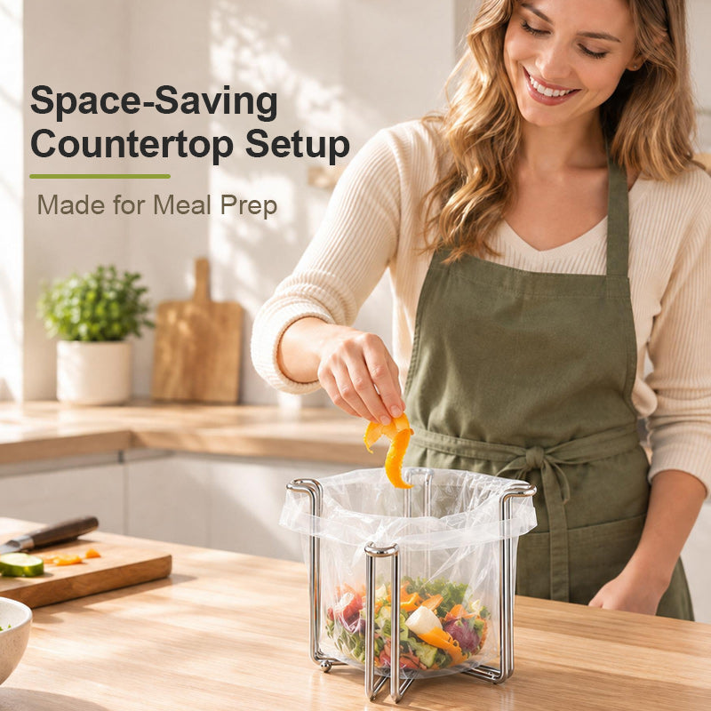 🗑️ Foldable Countertop Trash Bag Holder