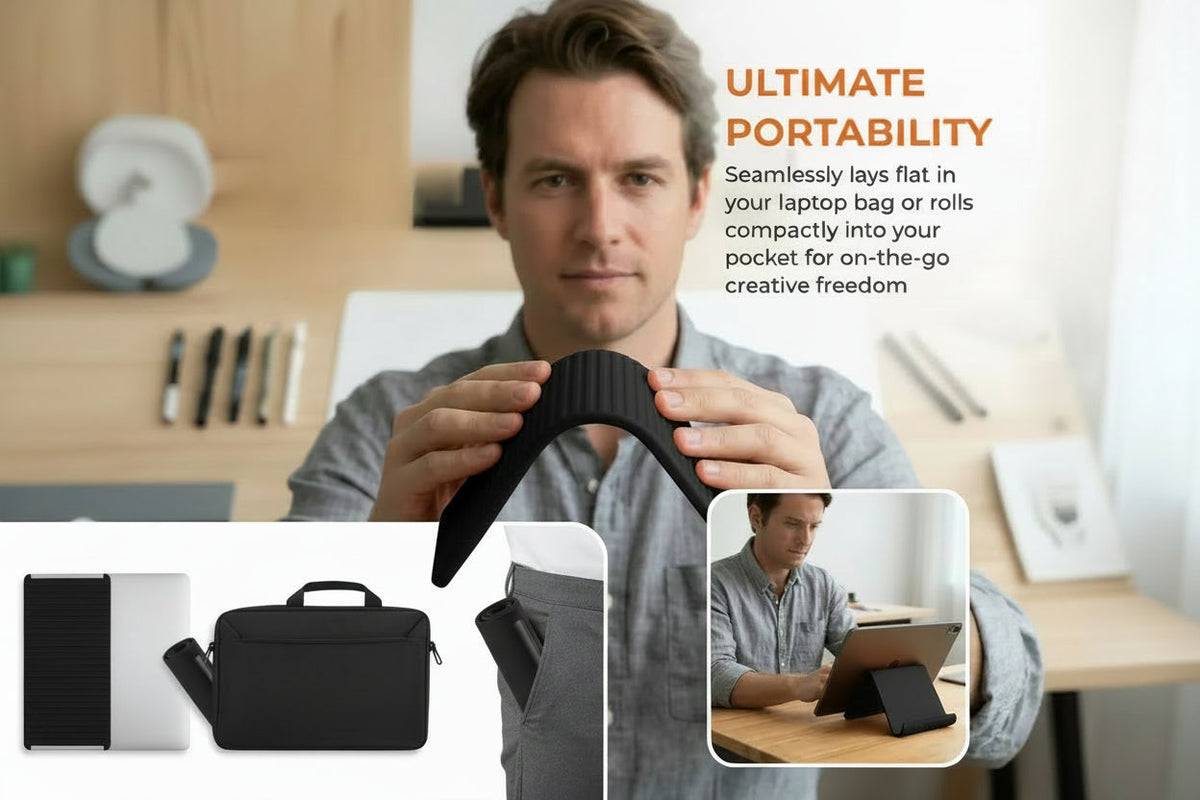 💻📱Flexible Silicone Phone Stand with Aluminum | Foldable Portable Travel Must Have Cellphone Smartphone Folding Mount