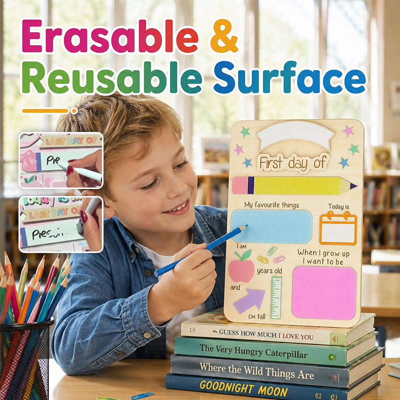 First Day of School Sign & Last Day of School Board - Reusable Photo Prop for Kids