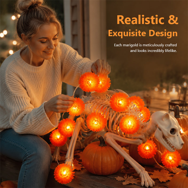 Dahlia-style LED Halloween String Lights