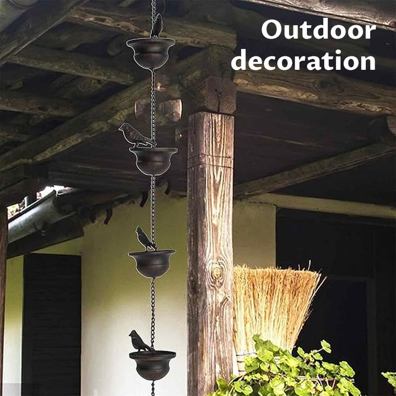 Bird wind chime rain chain