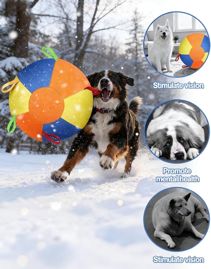 10/18/22" Herding Ball for Dogs & Horses - Tear-Resistant Inflatable Toy with Heavy-Duty Handle Cover & Pump - Durable Exercise Ball for Large Pets