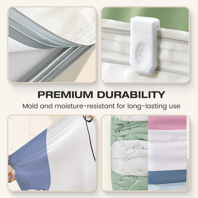No-Pump Large Vacuum Storage Compression Bags
