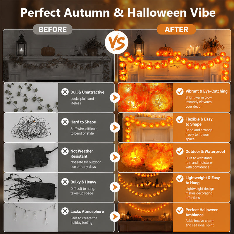 Dahlia-style LED Halloween String Lights