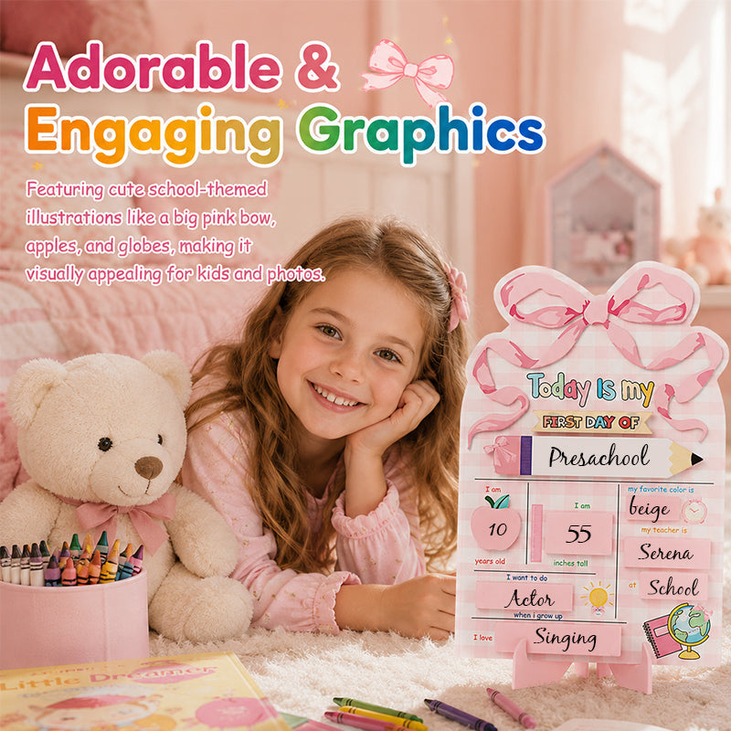 First Day of School Sign & Last Day of School Board - Reusable Photo Prop for Kids