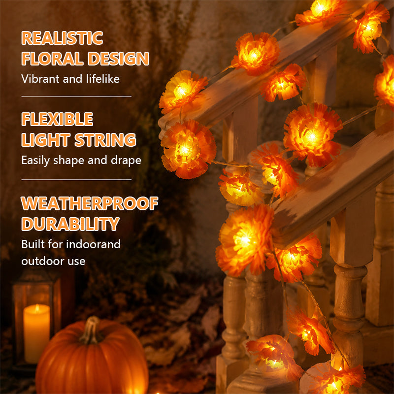 Dahlia-style LED Halloween String Lights