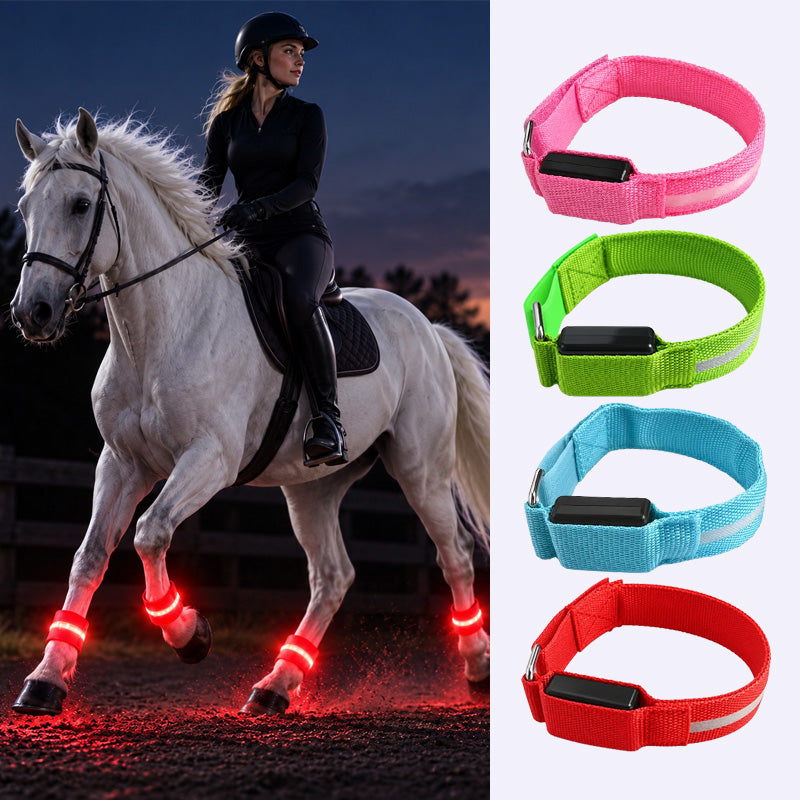 LED Horse Leg Bands | High-Visibility Light-Up Bands for Night Riding