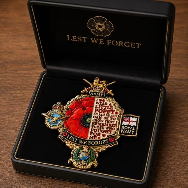 Remembrance Tribute Poppy Collectable Metal Badge