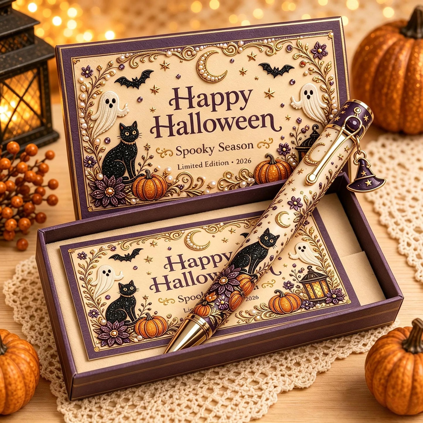 🎃🔮 Halloween Spooky Pen Gift Set | Decorative Pen, Matching Keepsake Card & Coordinating Gift Box in 3 Limited-Edition Styles ✨