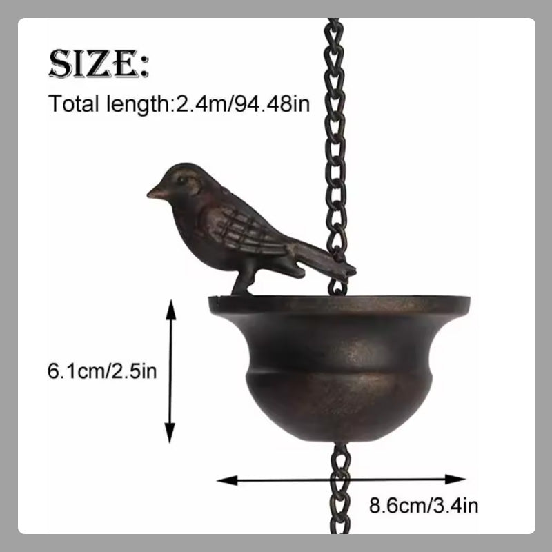 Bird wind chime rain chain