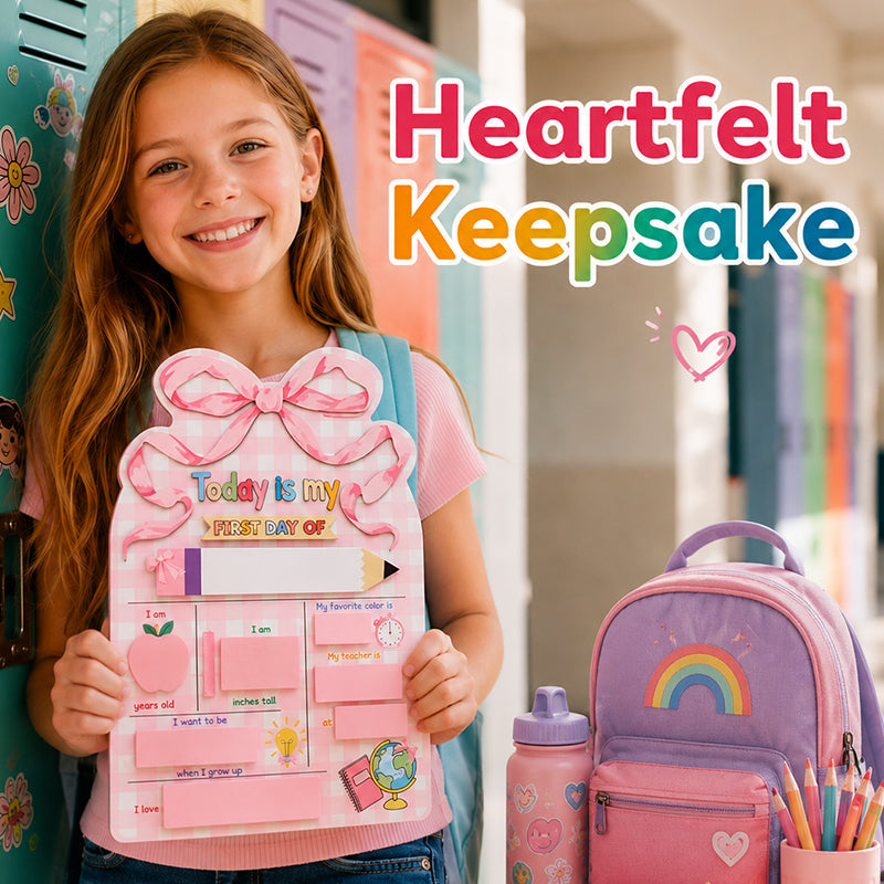 First Day of School Sign & Last Day of School Board - Reusable Photo Prop for Kids