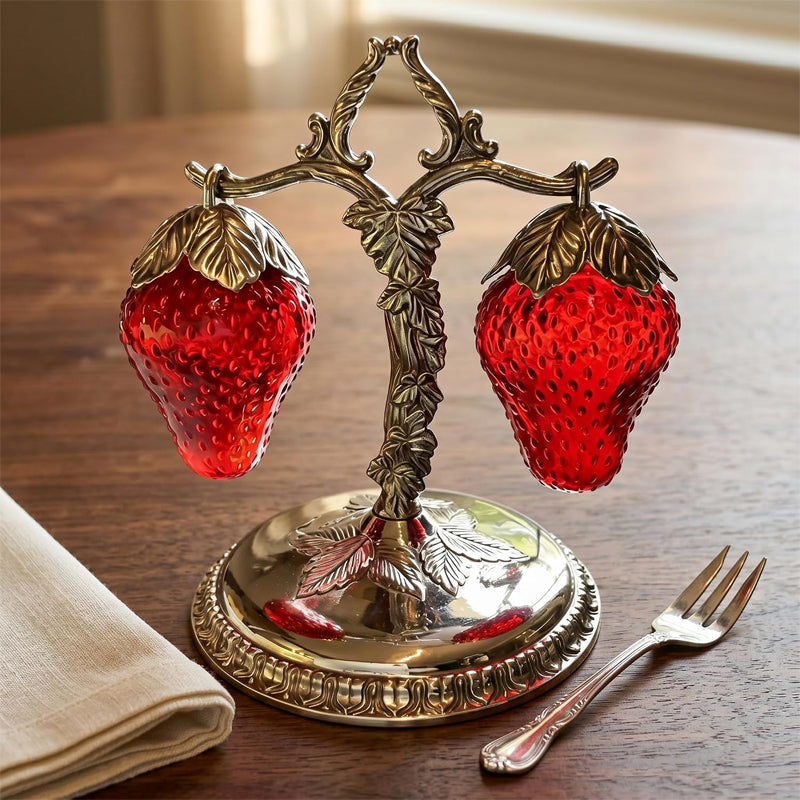 1960 - An antique Strawberry Salt & Pepper Shaker Set Seasoning Bottle