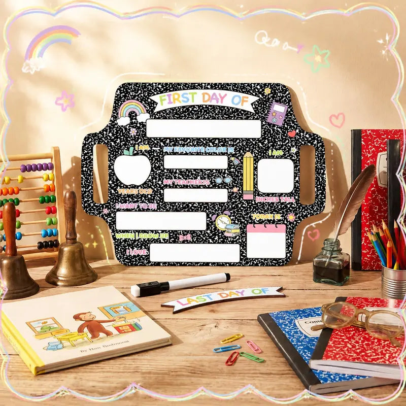 First Day of School Sign & Last Day of School Board - Reusable Photo Prop for Kids