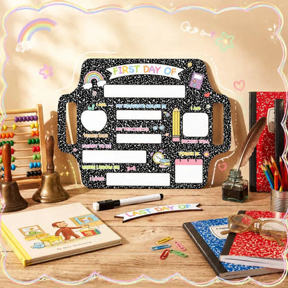 First Day of School Sign & Last Day of School Board - Reusable Photo Prop for Kids