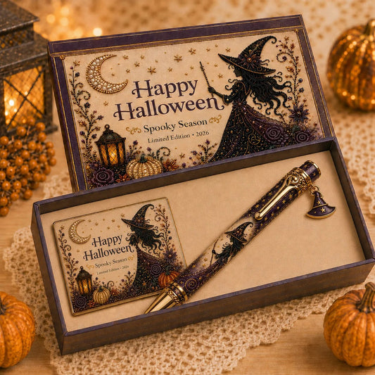 🎃🔮 Halloween Spooky Pen Gift Set | Decorative Pen, Matching Keepsake Card & Coordinating Gift Box in 3 Limited-Edition Styles ✨