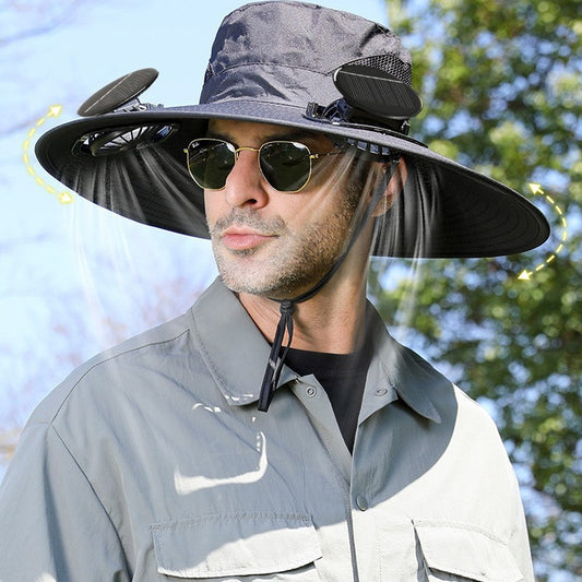 2025 New Solar Fan outdoor Fishing Hat