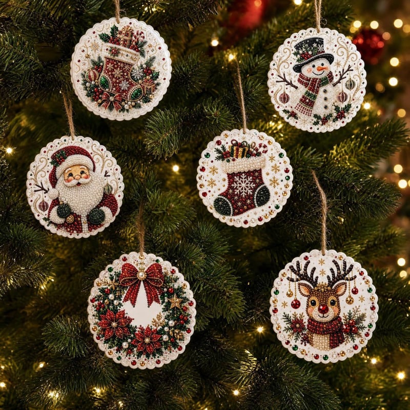 Christmas DIY Diamond Painting Ornaments Kit – Xmas Tree Hanging Craft Decoration
