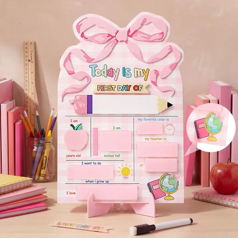 First Day of School Sign & Last Day of School Board - Reusable Photo Prop for Kids